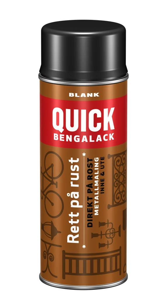 Bengalack Rett på rust spray sort blank 400ml v:5451840 Bengalack Rett på rust spray sort blank 400ml v:5451840