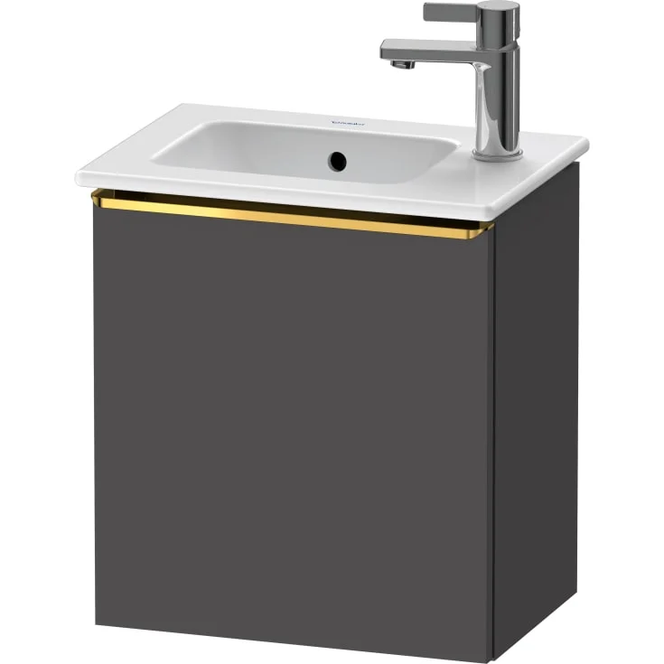 Duravit D-Neo servantskap, 41x27,4 cm, høyre, matt grafittgrå/gull | DE4259R34490000
