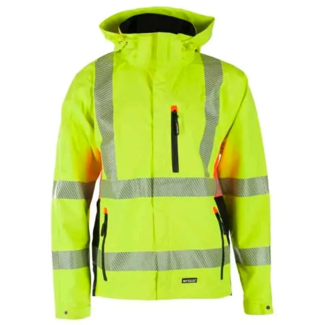 Bekken & Strøm Gjøvik skalljakke, HiVis kl.3, unisex, str. 3XL, gul/sort | 646771