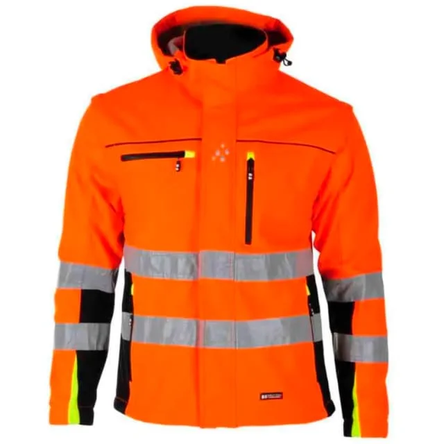 Bekken & Strøm Bergset softshelljakke, HiVis kl.2, unisex, str. 3XL, oransje/sort | 677802 Bekken & Strøm Bergset softshelljakke, HiVis kl.2, unisex, str. 3XL, oransje/sort | 677802