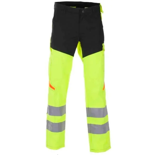 Bekken & Strøm Bergset arbeidsbukse, HiVis kl.2, unisex, str. C50, gul/sort | 644915