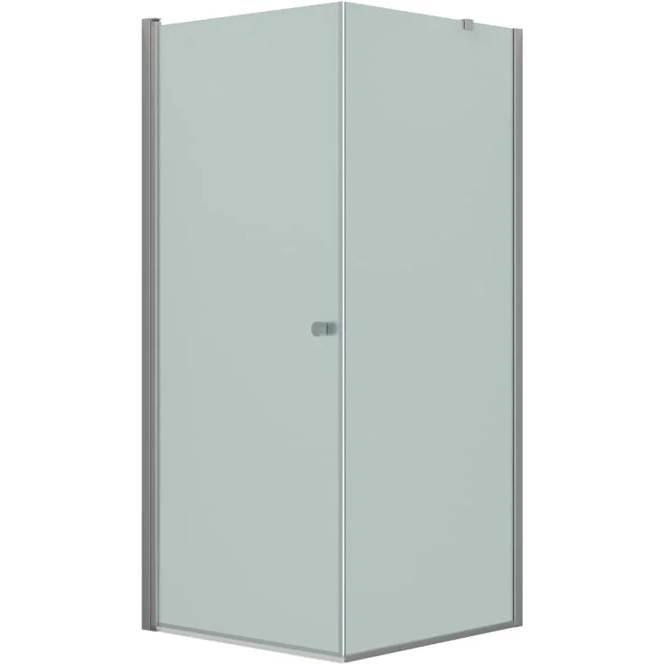 Dansani Match dusjhjørne, modell A+D, dør og vegg, 89x89 cm, frostet glass, satin profil | MODEL12-90X90-FROSTET
