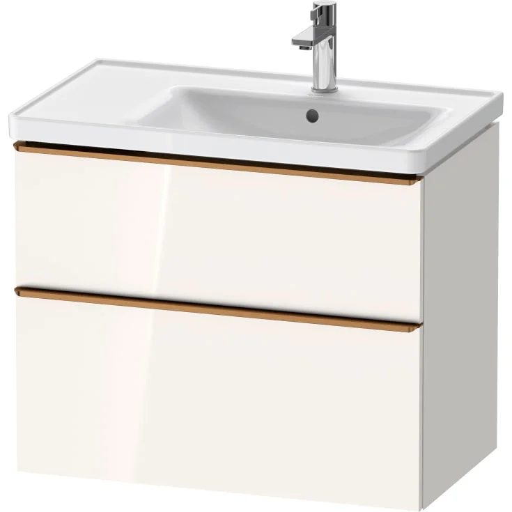 Duravit D-Neo servantskap, 78,4x45,2 cm, hvit høyglans/bronse | DE4358004220000