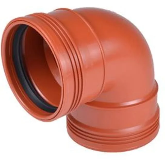 Wavin 110 mm PP kloakbøyning m/2 muffer - 88° | 1553443
