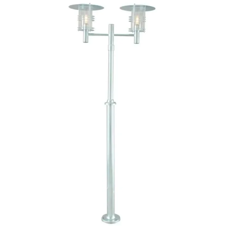 Norlys Stockholm 283 stolpelampe, LED max 2x9W, E27, IP54, galvanisert | 3183032